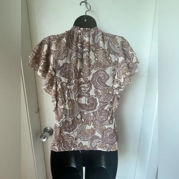 Intermix Carolina Paisley Silk Chiffon Top size S - Picture 8 of 16
